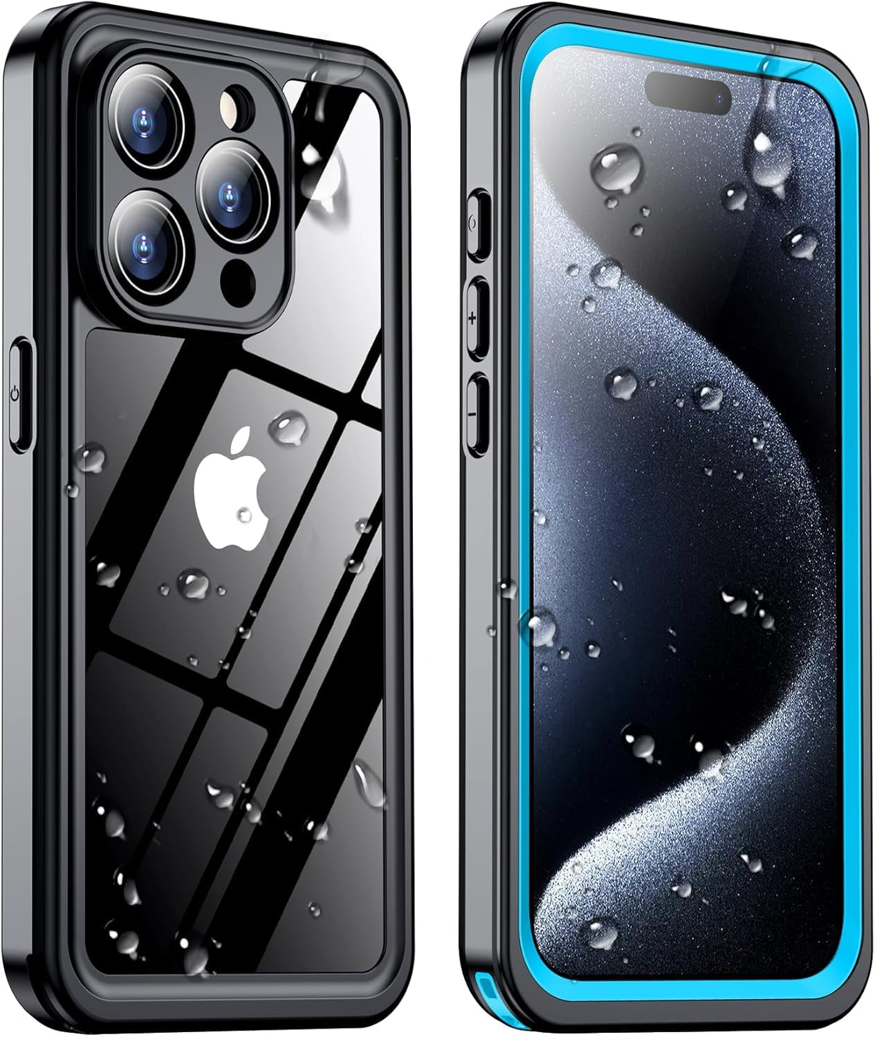 Temdan for iPhone 15 Pro Case Waterproof, [Built-in Screen Protector][IP68 Underwater][15FT Military Dropproof][Dustproof][Real 360] Full Body