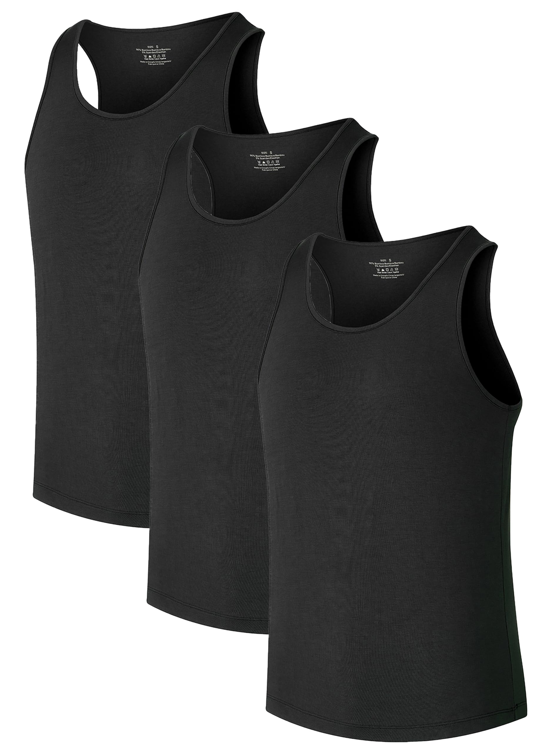 EA'S SECRET 3/5er Pack Bambus Unterhemd Herren Tank top Unterhemden Classic Rundhalsausschnitt Tank Top Herren Weich Arbeitstshirts