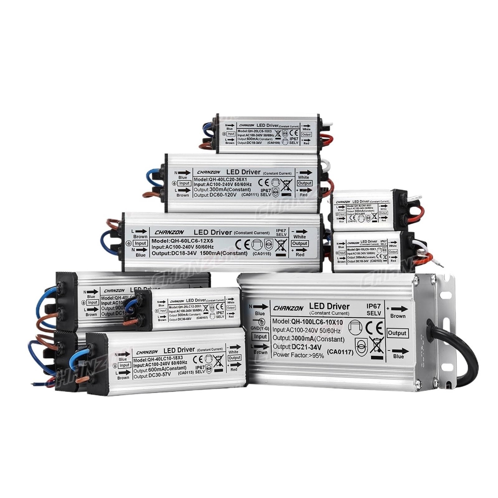 JVDDI LED Driver Constant Current LED Driver Waterproof IP67 1W 3W 5W 10W 20W 30W 36W 50W 100W AC 100V-240V Input Lighting Transformer(450mA 39 to 83V 36W)