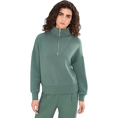 Varley Hawley Half Zip Sweat dark forest