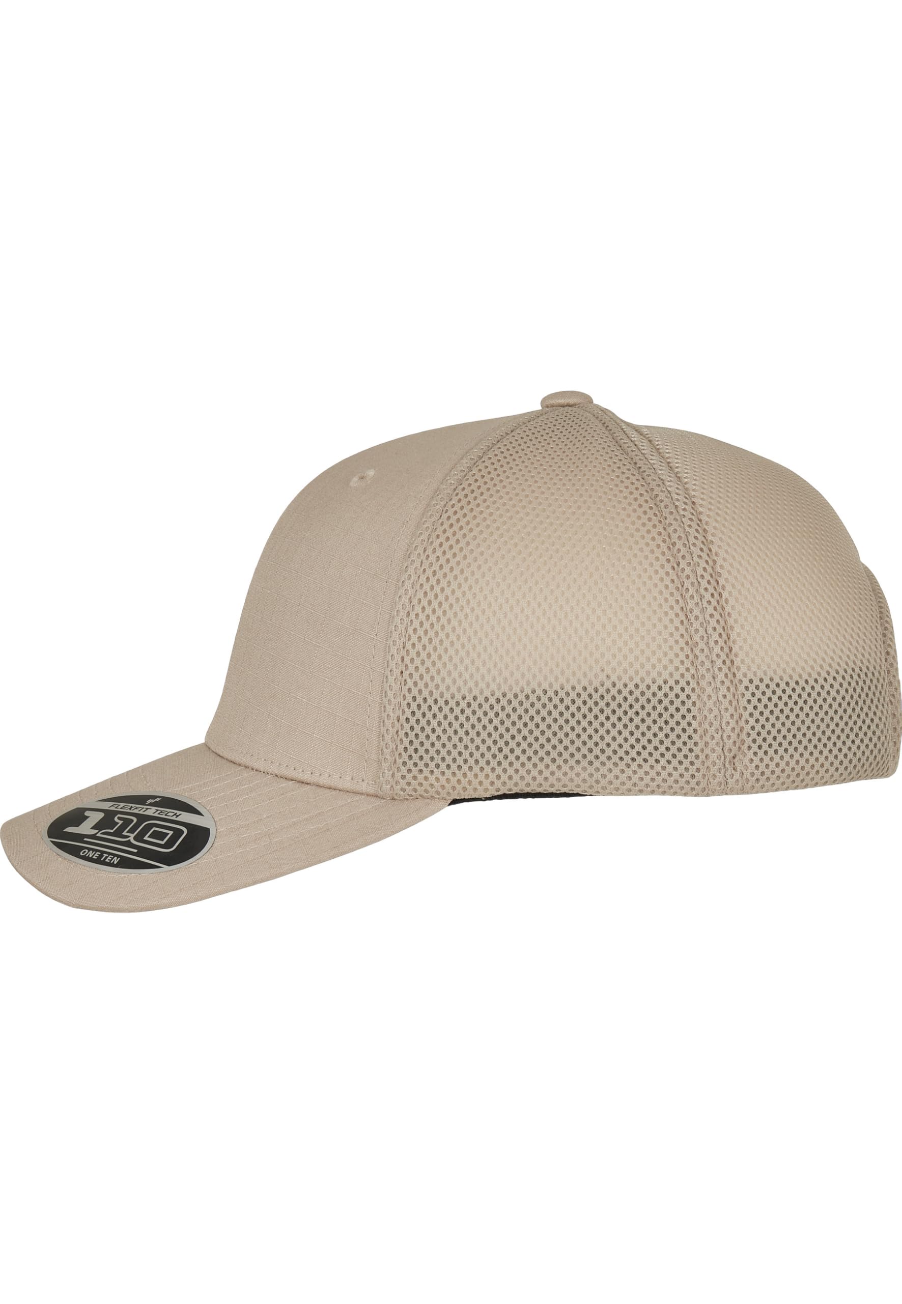 Flexfit Unisex Trucker Cap z elastycznym paskiem Flexfit, regulowany rozmiar dzięki zapięciu z tworzywa sztucznego Snapback, wygięty daszek, khaki, Rozmiar uniwersalny