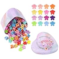 Vista 9 de 128 PCS Pinzas Mini para Cabello de Niñas Bebés Clips Tipo Garra Accesorios para Cabello con Flores Barrettes para Niñas de Escuela Niños