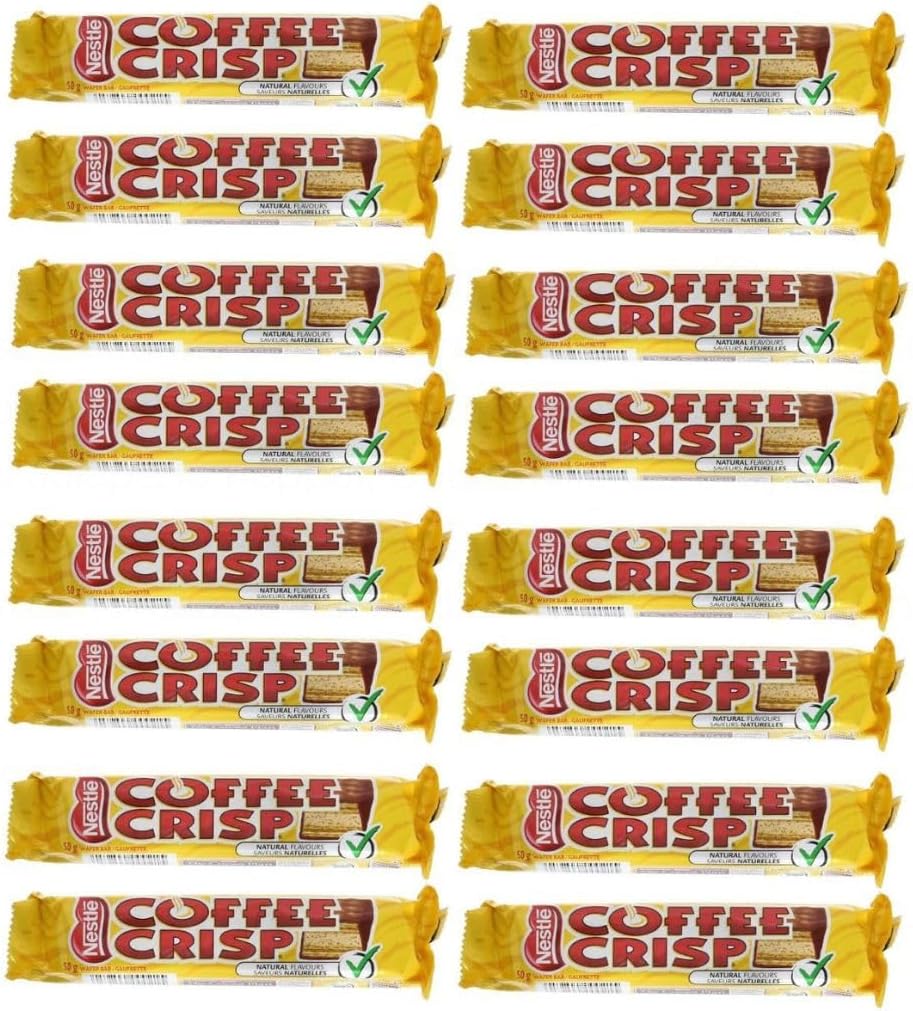 Coffee Crisp Milk Chocolate Bars, 50g/1.7oz (Pack of 16) Shipped from Canada by Trendnsave