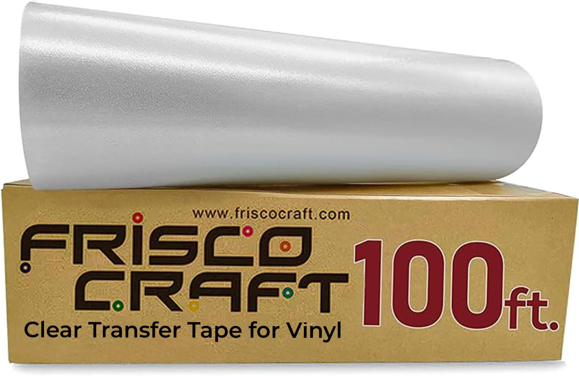 Frisco Craft C-370 Clear Transfer Tape for Vinyl 12" x 100 Feet Clear Lay Flat | Application Tape Perfect for Self Adhesive for Signs Stickers Decals - Compatible with Cricut Vinyl Cutters