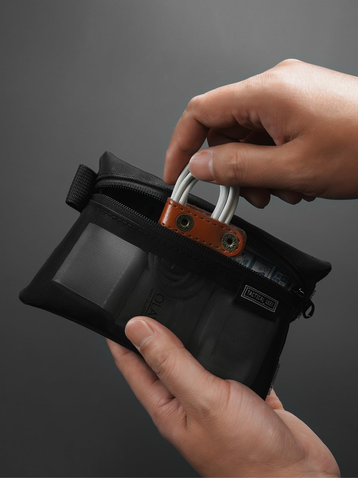 TACTICAL_GEEK Storage A5 EDC zestaw toreb do przechowywania, uniwersalne haczyki i pętelki, torba na gadżety EDC, separator, organizer kieszonkowy do codziennego użytku, siatkowy czarny