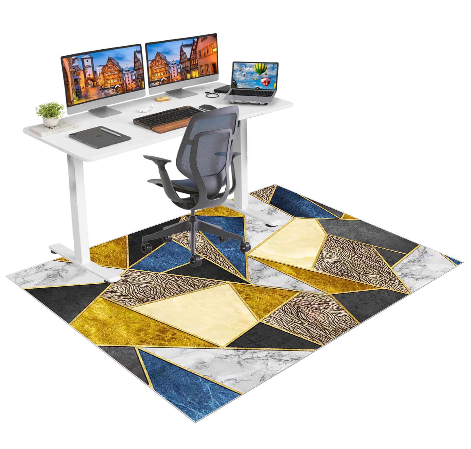 Tappetino Salvapavimento Antiscivolo, Tappeto per Sedia Ufficio per per Pavimenti in Legno Duro, Tappeto Gaming pavimento, Tappetini di Protezione per Pavimento per Parquet e Laminato 80 x 120 cm