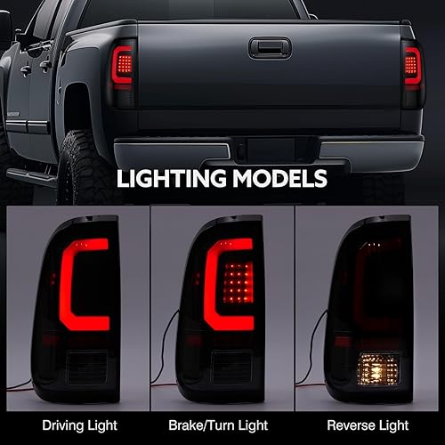 Miniatura 2 de Luces traseras LED compatibles con Ford F250 F350 F450 Super Duty 2008-2016, lente transparente, tubo rojo tipo C, lámparas de freno traseras OE
