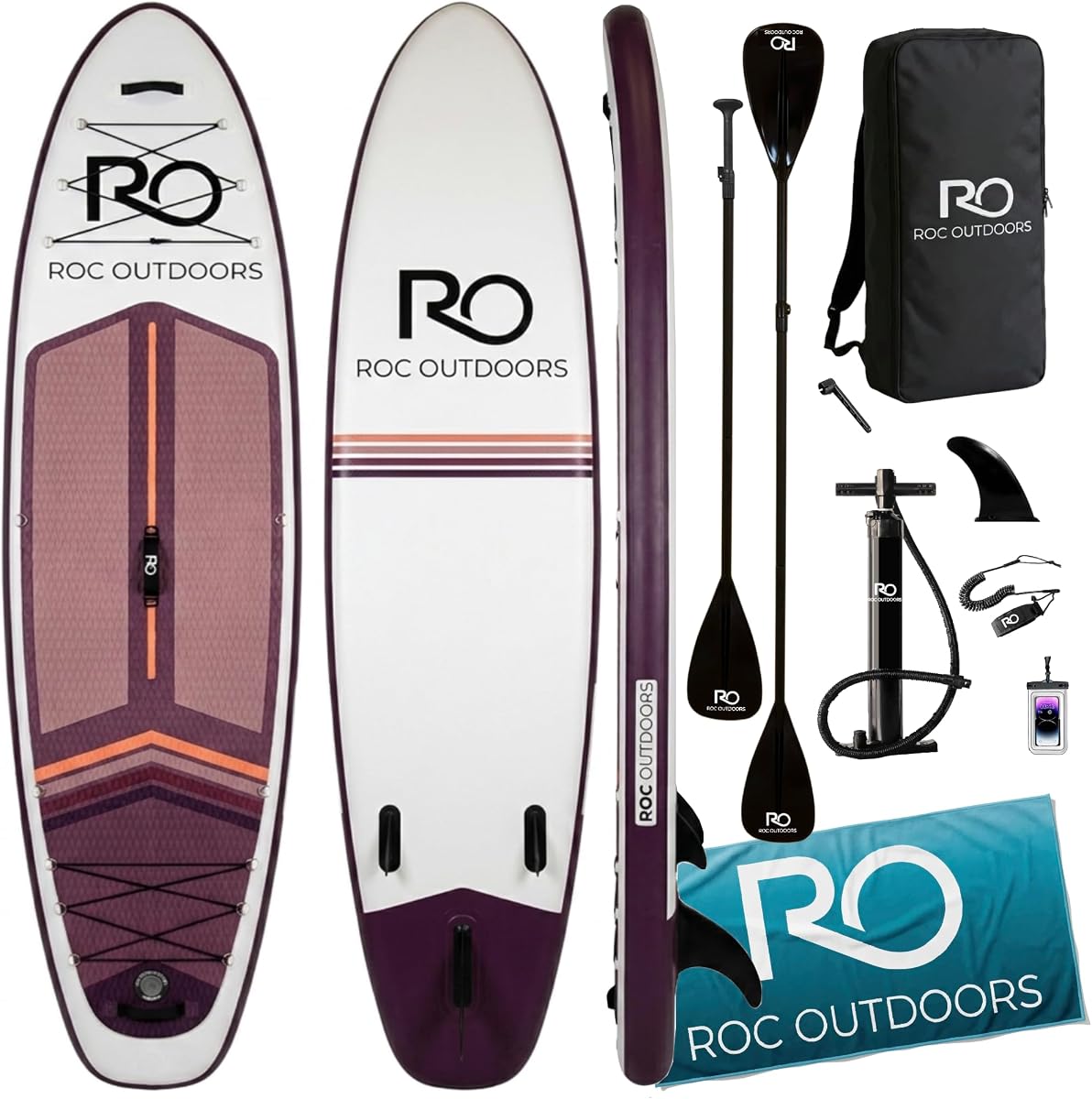 Inflatable Stand Up Paddle Board 10' 6" with Premium SUP Paddle Board Accessories, Wide Stable Design, Non-Slip Comfort Deck for Youth & Adults
