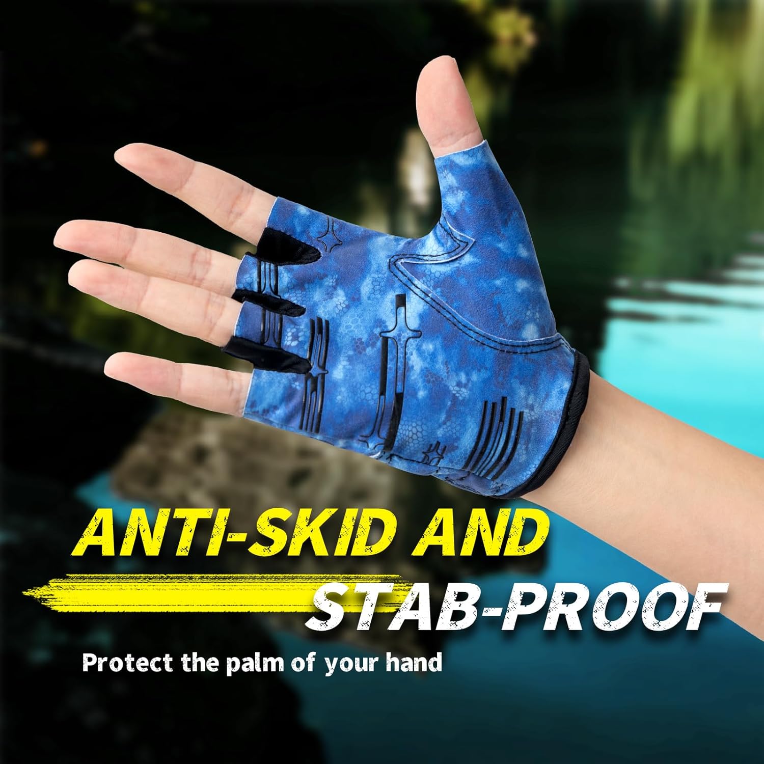 Stubby Fingerless Fishing Gloves Men - Lightweight Breathable Anti-Slip Kayak Gloves Women for Kayaking, Sailing,Paddling,Rowing - Image 7