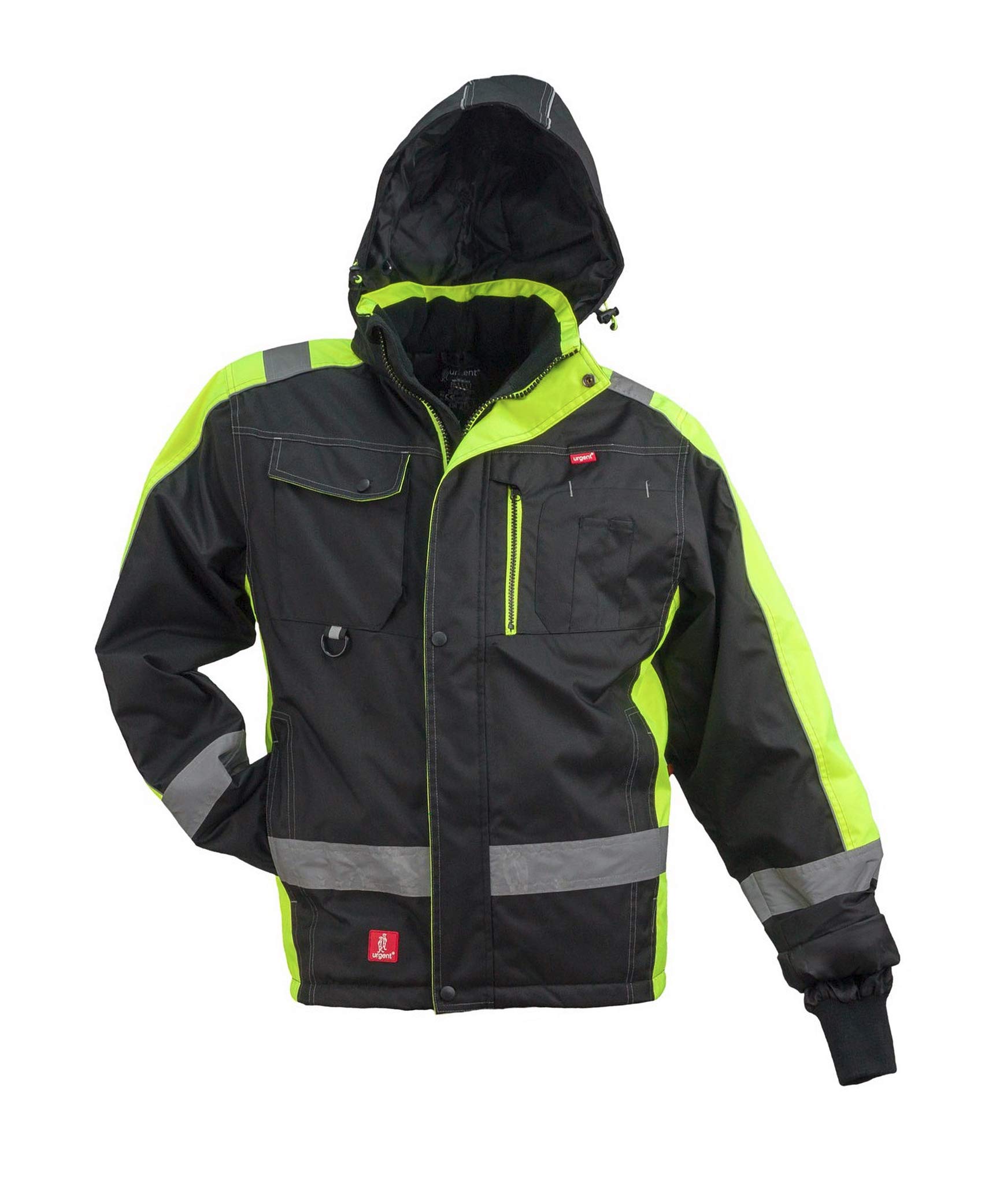 URG GL-8365 - Chaqueta reflectante de trabajo, color negro