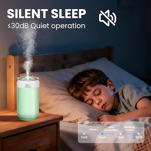 Miniatura 4 de Humidificadores, humidificador para dormitorio, humidificador de aire de lata, humidificadores para el hogar y las plantas, alimentado por USB y