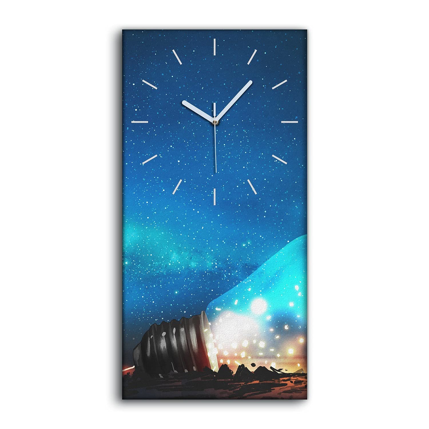 Horloge sur toile 30x60cm décoration art mural moderne salon chambre