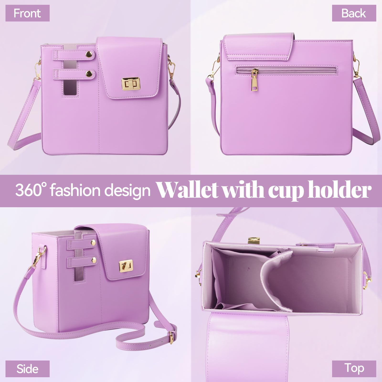 Sac de Transport pour Stanley Cup, Sac Stanley Cup avec Compartiment et Bandoulière Réglable, Sac à Main pour Stanley Cup, Stanley Cup Accessories, pour la Plupart des Bouteilles d'eau