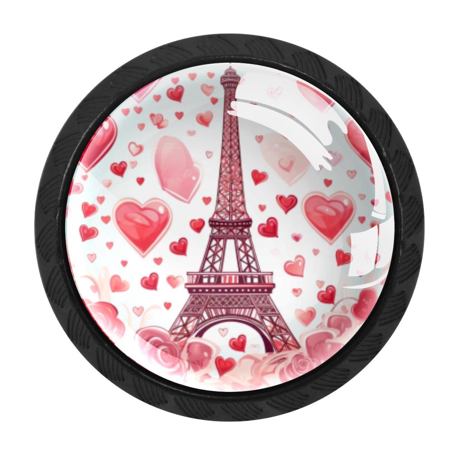 Chenzzzz Multicolored 16 4 Pieces Kitchen Cabinet Knobs Eiffel Tower Valentine's Day Drawer Knobs Dresser Knobs Drawer Pulls Door Knobs Dresser Drawer Handles Knobs For Dresser Drawers