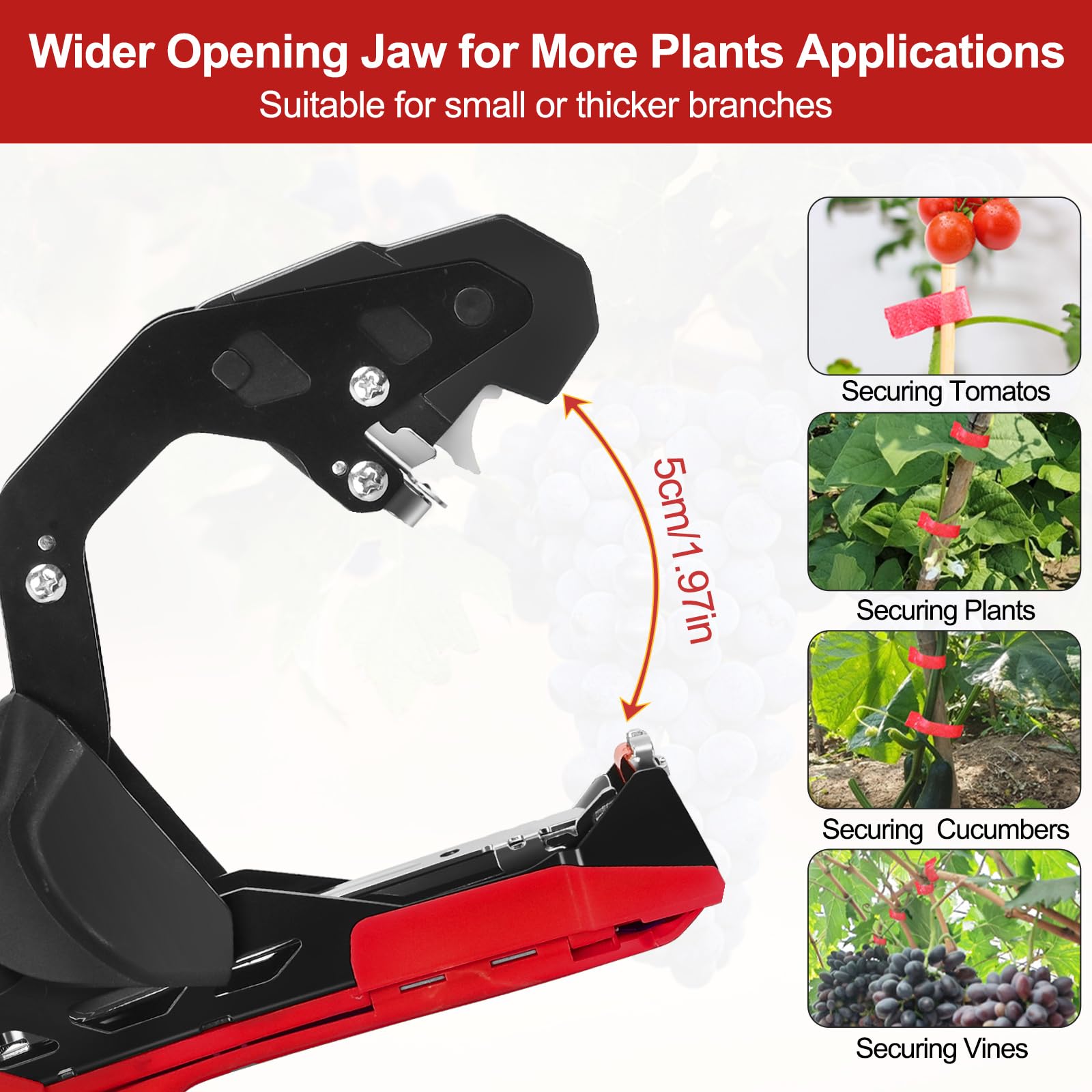 Profesional Maquina Atadora de Atar Tomates Plantas Herramientas Jardineria Máquina Manual Huerto Cinta Pinzas Ramas Atadora Agricola Tomate Viña Hortalizas Pepino UVA Fruta Flores Tape Tool