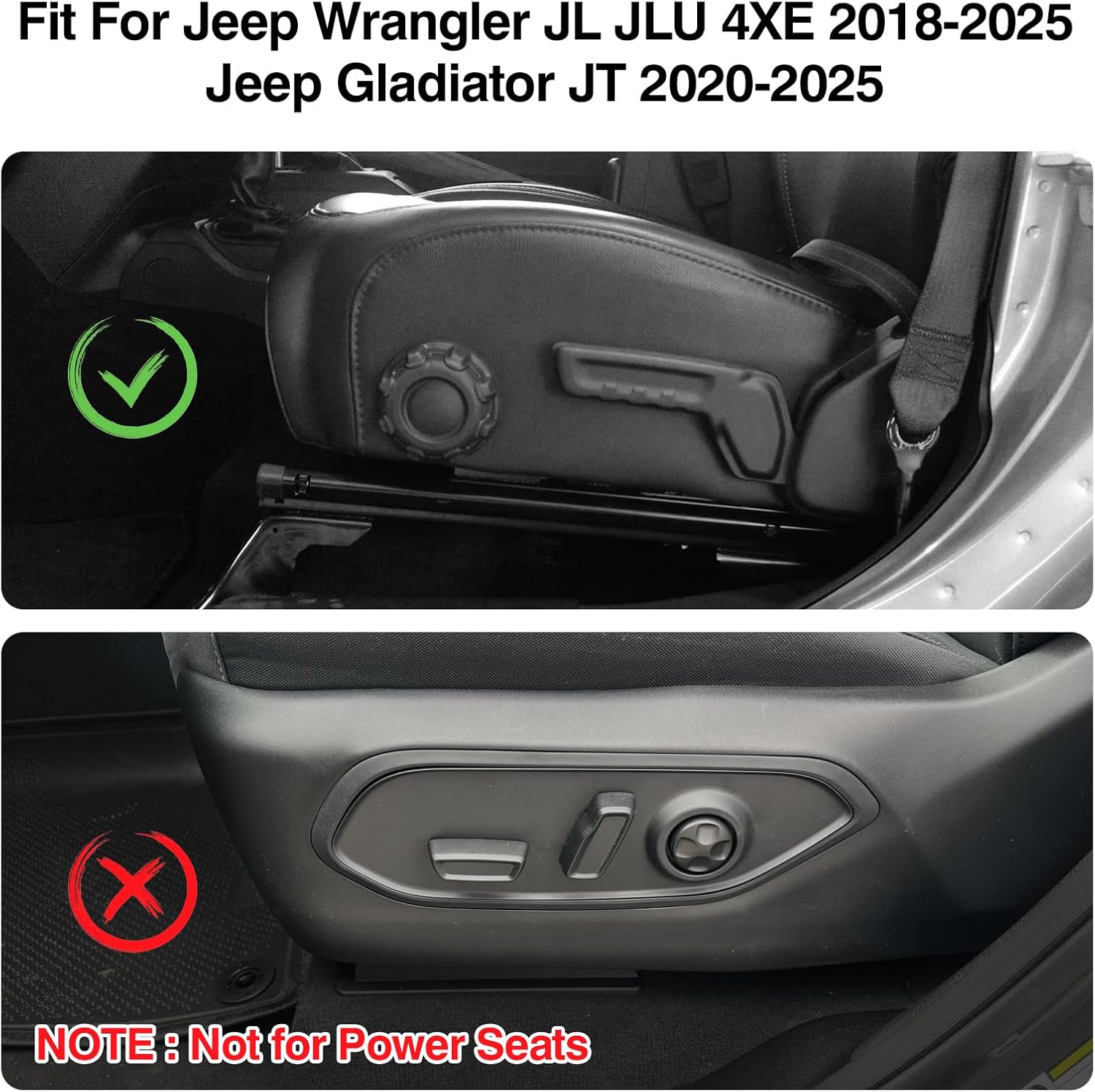 Metal Front Door Pocket Storage Box for Jeep Wrangler JL JLU 4XE & Gladiator JT 2018-2026 Door Organizer Storage Molle Panels for Wrangler Accessories 2PCS (Not for Power Seats)