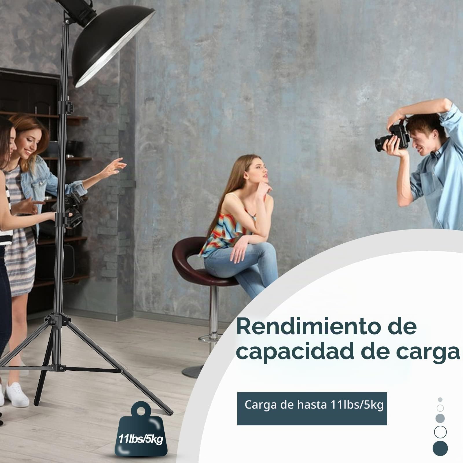 EMART 210cm Soporte de Luz, Tripode para Iluminación de Ligero Aluminio, Light Stand con Bolsa de Transporte Portátil para Foto, Video, Estudio - 2 Pack