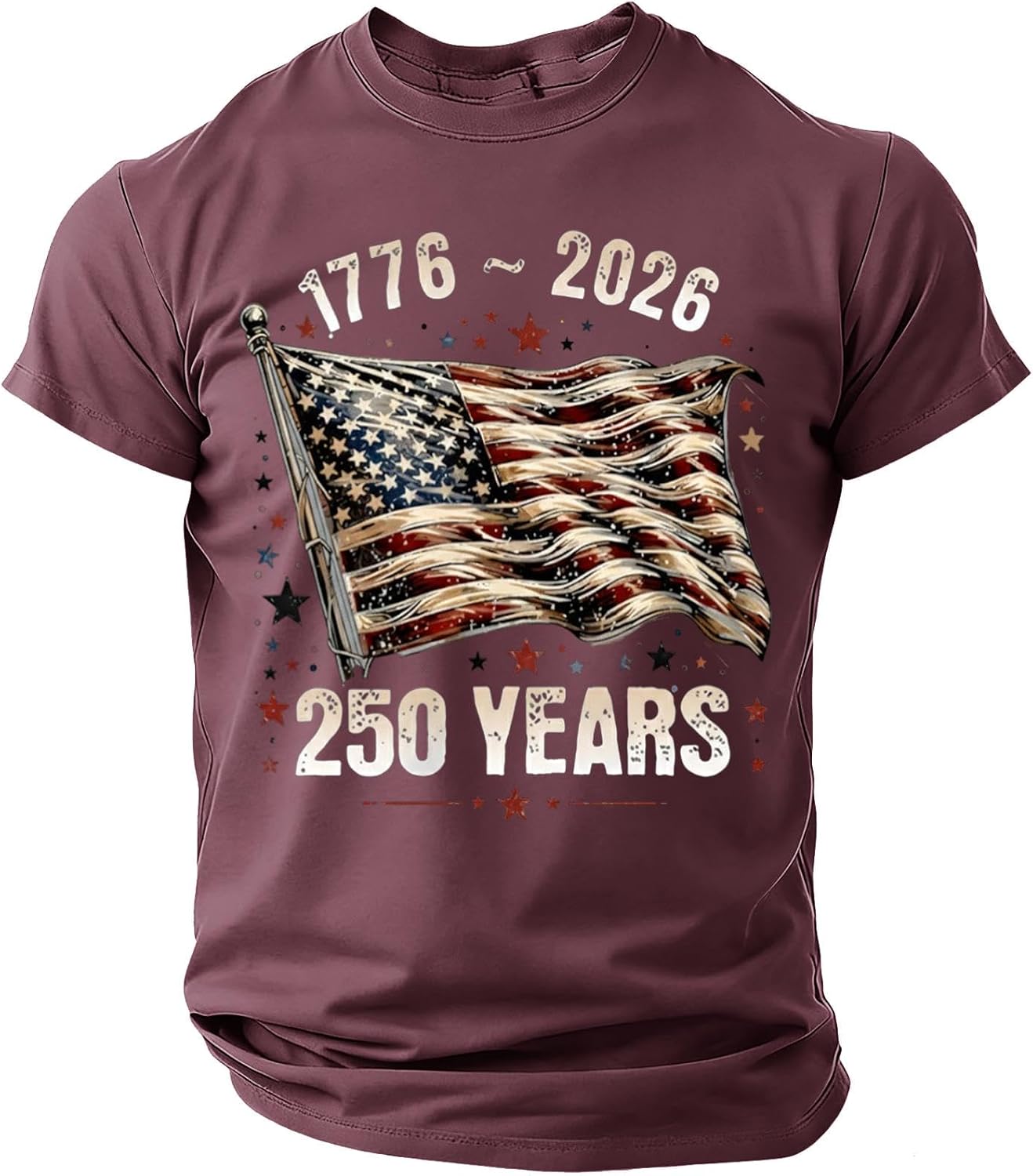 250 Anniversary USA Shirt Crewneck Pullover Tops Mens Tshirts Shirts Short Sleeve T Shirt American Flag Patriotic Tee