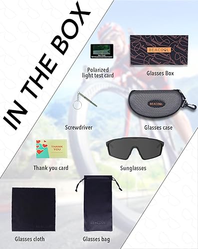 Miniatura 5 de BEACOOL Gafas de sol polarizadas deportivas de ciclismo para hombres y mujeres, UV400, gafas de sol de béisbol, TR90, marco para pesca, correr,