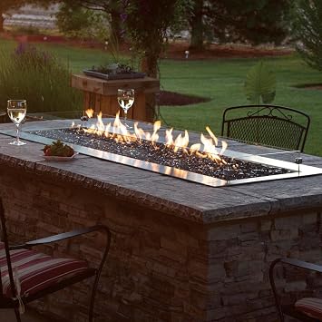 White Mountain Hearth by Empire Carol Rose Propane Gas Outdoor Linear Fire Pit Kit