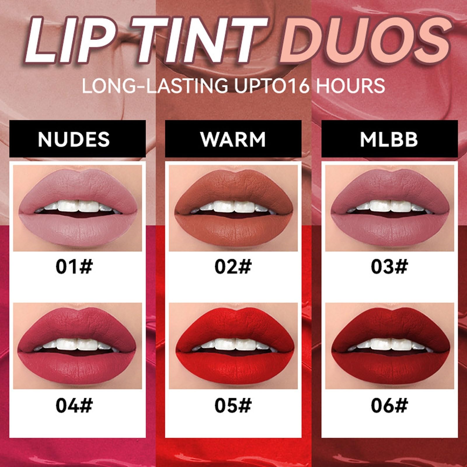 Juego de maquillaje de lápiz labial líquido mate, 3 piezas de larga duración, a prueba de manchas, alta pigmentación, aterciopelado, nude, rojo, tinte de labios, juegos de regalo para niñas y 6
