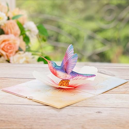 Miniatura 3 de UNIPOP Tarjeta desplegable de colibrí y flor