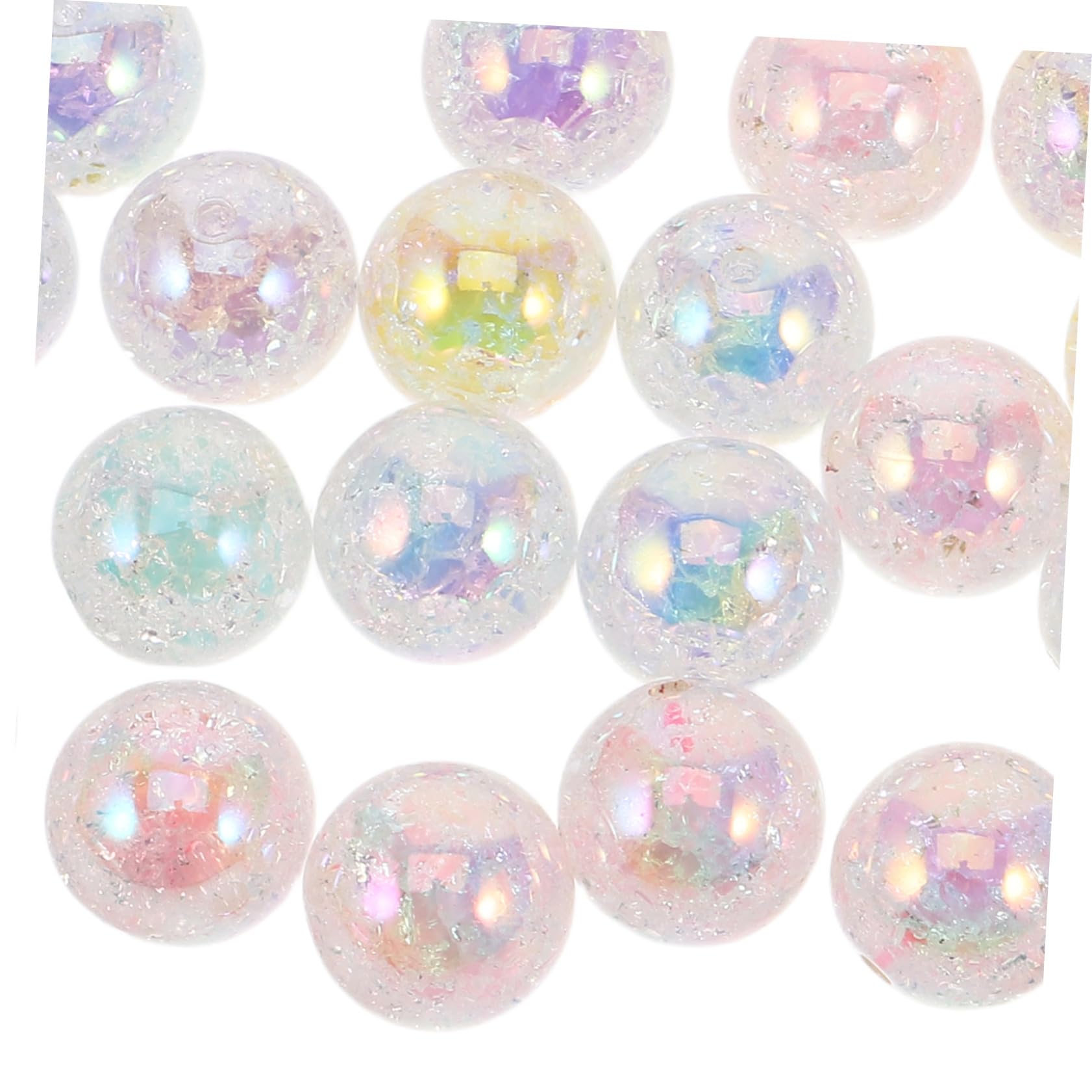 40 Piezas Cuentas Hechas Mano Redondas de Acrílicas para Bricolaje Cuentas Transparentes para Manualidades Decorativas para Hacer Tú Mismo Joyería Suministros para Hacer Pulseras