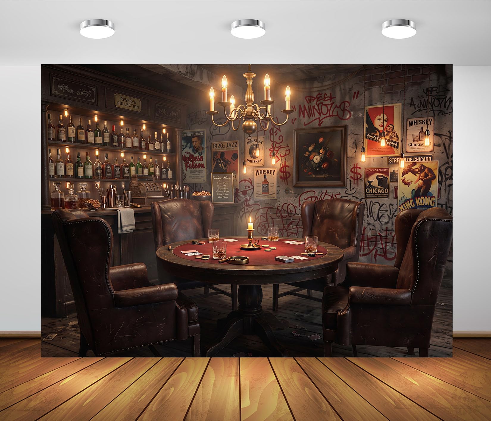 8x8FT (2.5x2.5m) Bar Poker Speakeasy Vintage Sfondo Fotografico