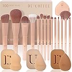 DUcare 21pcs Christmas Makeup Gift Set,with 14Pcs Makeup Brush set 3pcs Makeup Sponges 3pcs Sponge Holder 1pc Powder Puff for Foundation Blending Powder Blush Eyeshadows