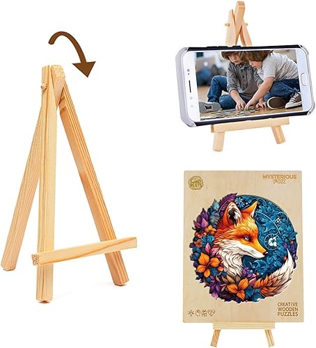 Miniatura 4 de Rompecabezas de madera para adultos, rompecabezas redondo de madera tamaño L, rompecabezas de animales para adultos, rompecabezas de madera de zorro