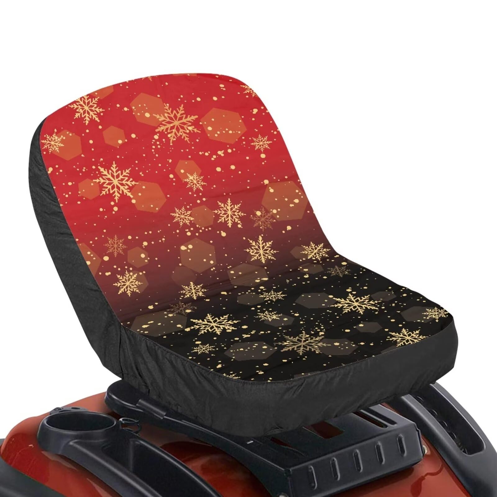 Tomeusey Snowflake Riding Lawn Mower Seat Cover High Back Seat Fits Tractor Seat Backrests,Christmas Ornaments,Lawn Mower Seat Protector without Armrest — image 1
