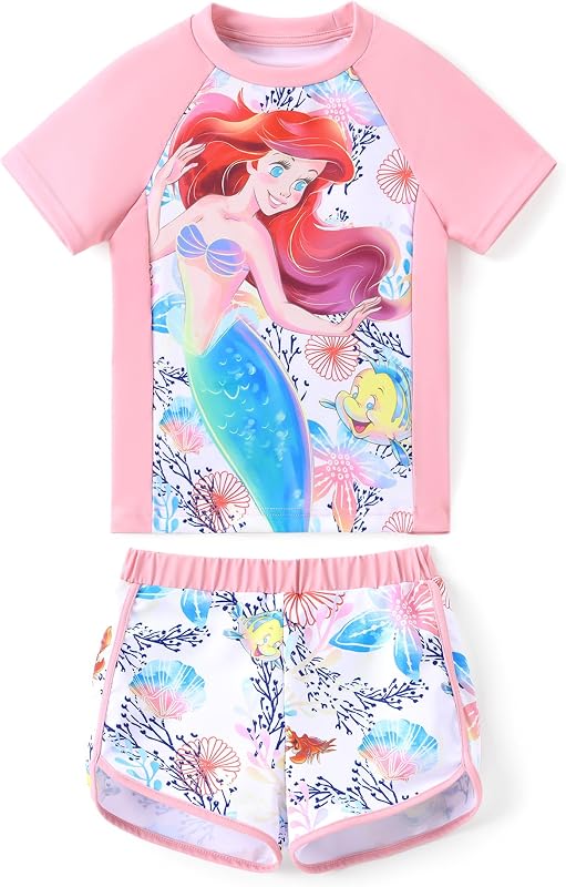 Disney Traje de baño de dos piezas UPF 50+ para niñas pequeñas