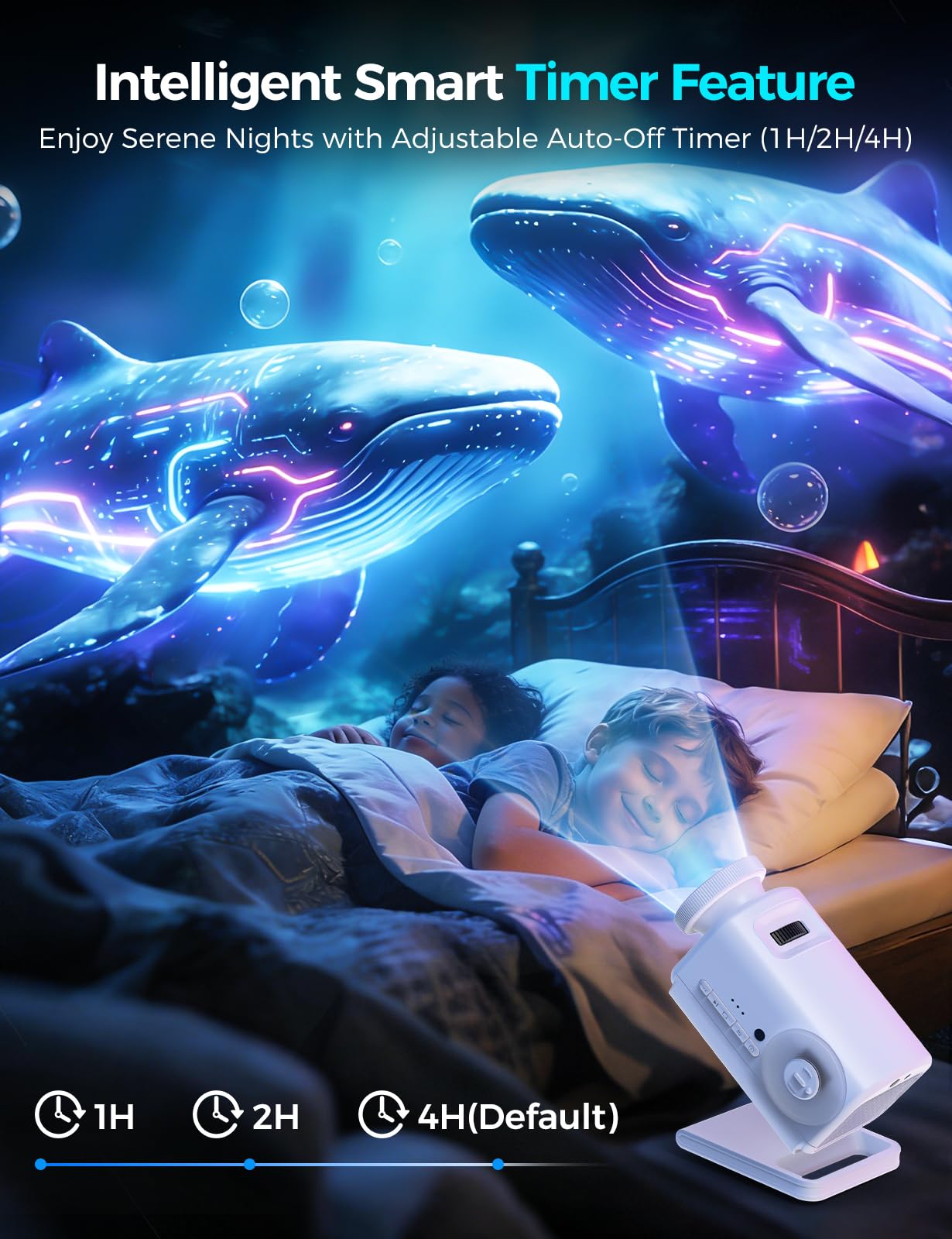 Proiettore di stelle 3D con oltre 60 motivi spaziali HD, Bluetooth, telecomando e timer – Luce notturna per camera da letto, camera dei bambini, regalo per adulti e bambini