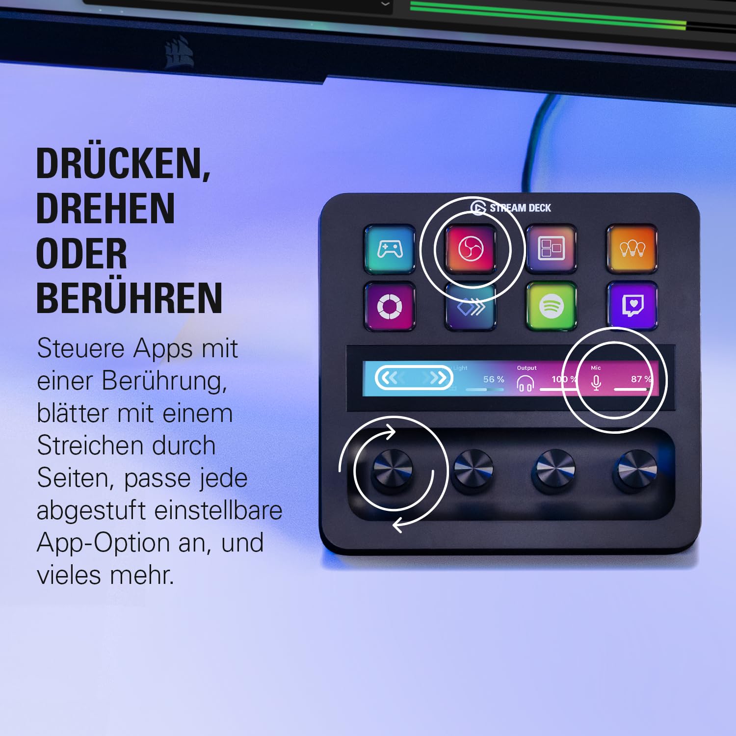 Elgato USB Audiomixing-Bundle (Black) - Audiomixer, Studio-Controller, Kondensator-Mikro für Podcasting, Streaming, Broadcasting, Gaming, anpassbare Touch-Leiste, Drehreglern und LCD-Tasten, Mac/PC
