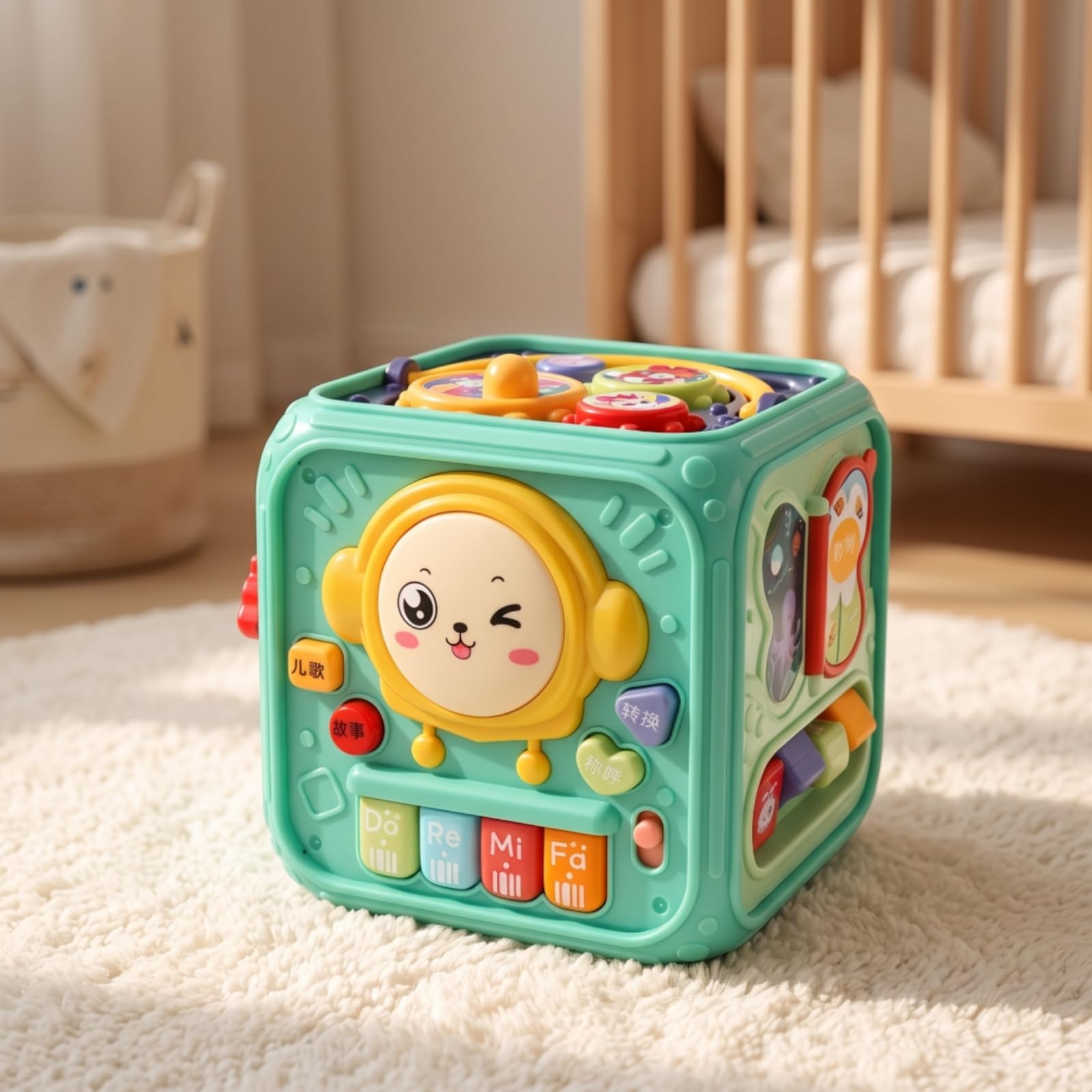 Cubo Multiattività Compatto Busy Cube Salvaspazio Gioco Educativo per Casa, Rosa, Standard