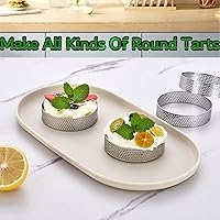 Vista 6 de DATANYA Paquete de 12 anillos de tarta perforados de acero inoxidable de 3.15 pulgadas, anillo redondo para pastel de mousse, molde de pastelería