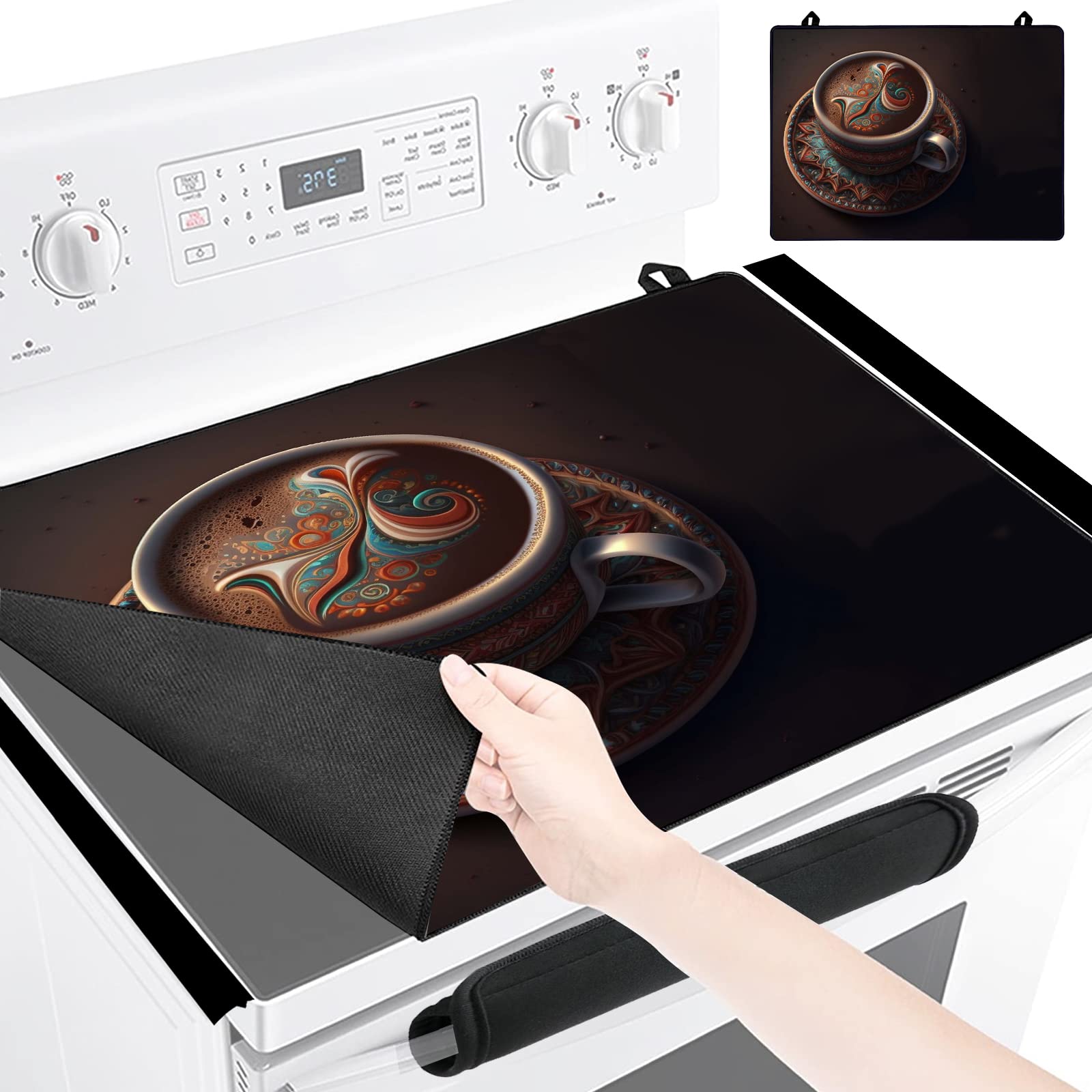 ONASCECY Electric Stove Cover 28" X 20" Soft And Durable Rubber Glass