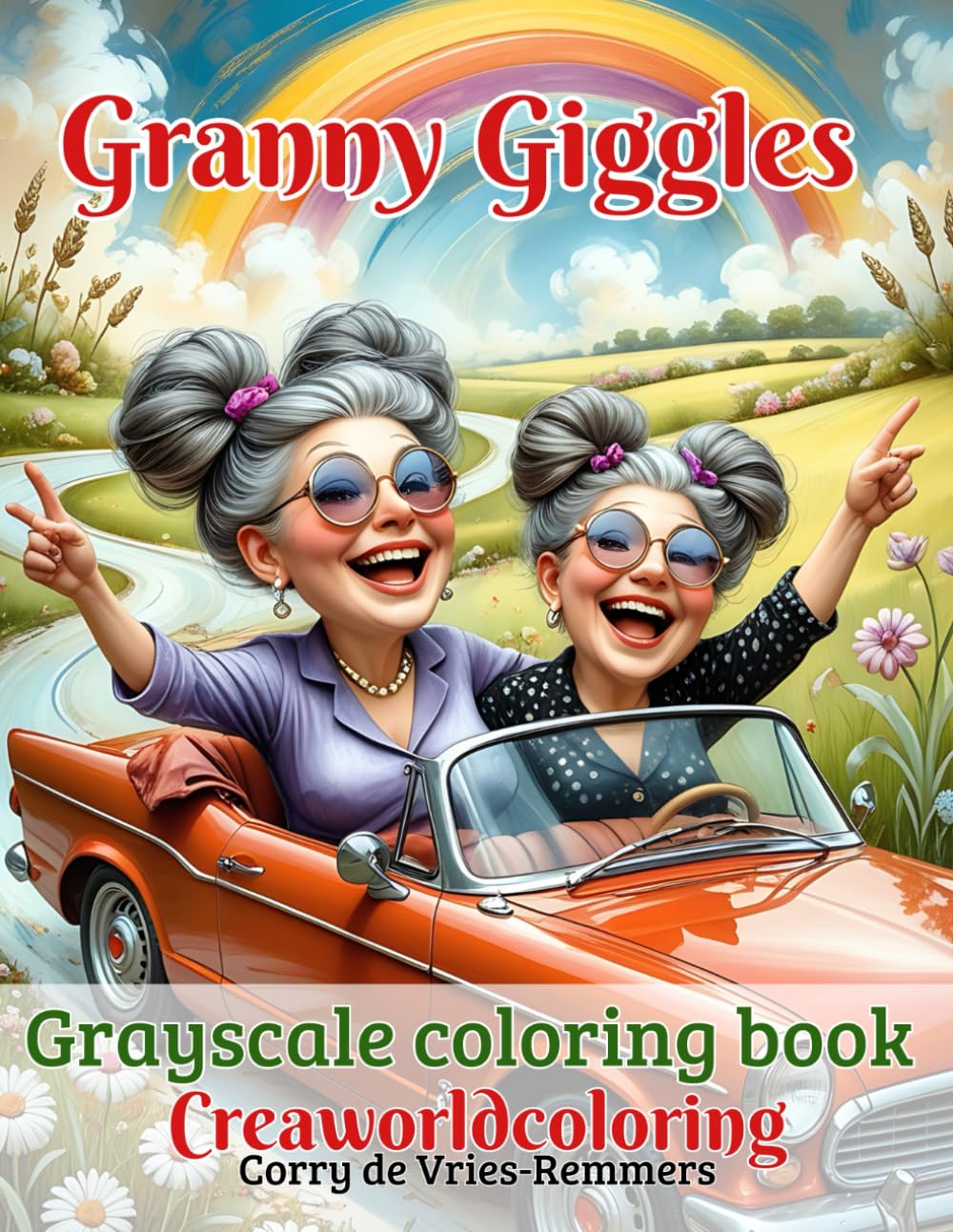 Granny Giggles: Grayscale coloring for adults
