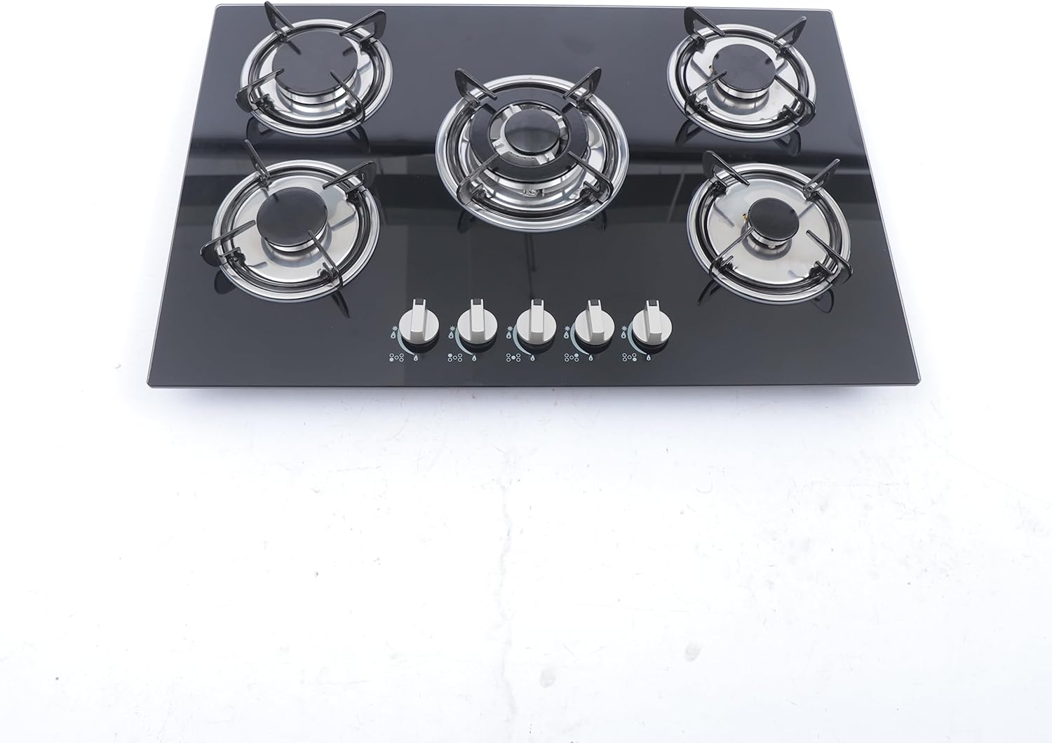 30 inch Built-in Gas Cooktop, 5 Burners Gas Stove with Tempered Glass Smooth Surface LPG/NG Convertible, Automatic Pulse Ignition Countertop Stove for Kitchen Home Apartments RVs