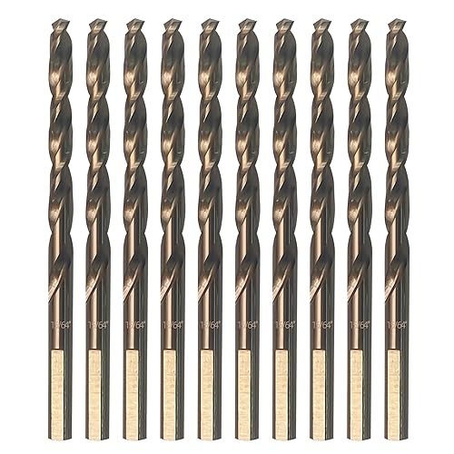 Vista 20 de Juego de brocas de cobalto, juego de brocas de metal para acero, metal endurecido, acero inoxidable, 21 brocas de 1/16 a 1/2 pulgadas con estuche