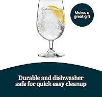 Vista 5 de Libbey Entertaining Essentials Stemmed Water Glasses, Clear Multi-Purpose Water Goblet Set of 6, Dishwasher Safe 16 oz Goblet Glasses for Parties