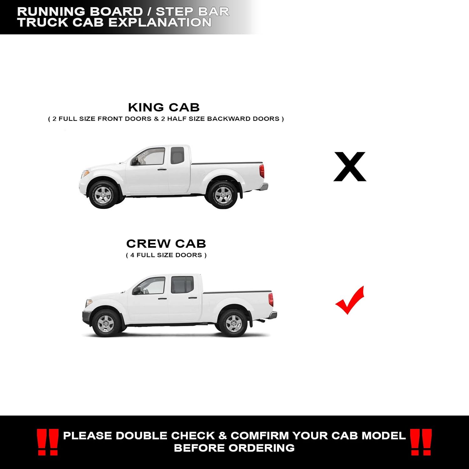 Stehlen 642167823827 Compatible with 2005-2021 Nissan Frontier / 2009-2012 Suzuki Equator Crew Cab Modular Drop Step Side Nerf Bars Rail Running Boards - Matte Black