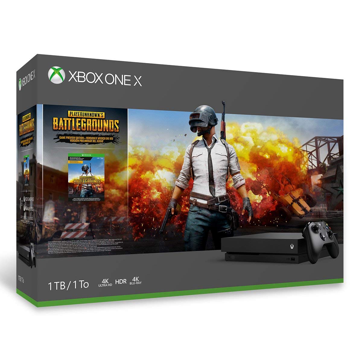 Xbox One X 1TB Console - PLAYERUNKNOWN’S BATTLEGROUNDS Bundle [Digital Code] (Renewed)