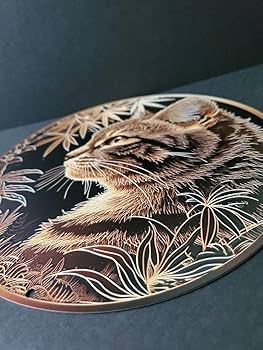 Amazon.co.jp: 猫の壁飾り メタルウォールアート キジ猫B 猫の