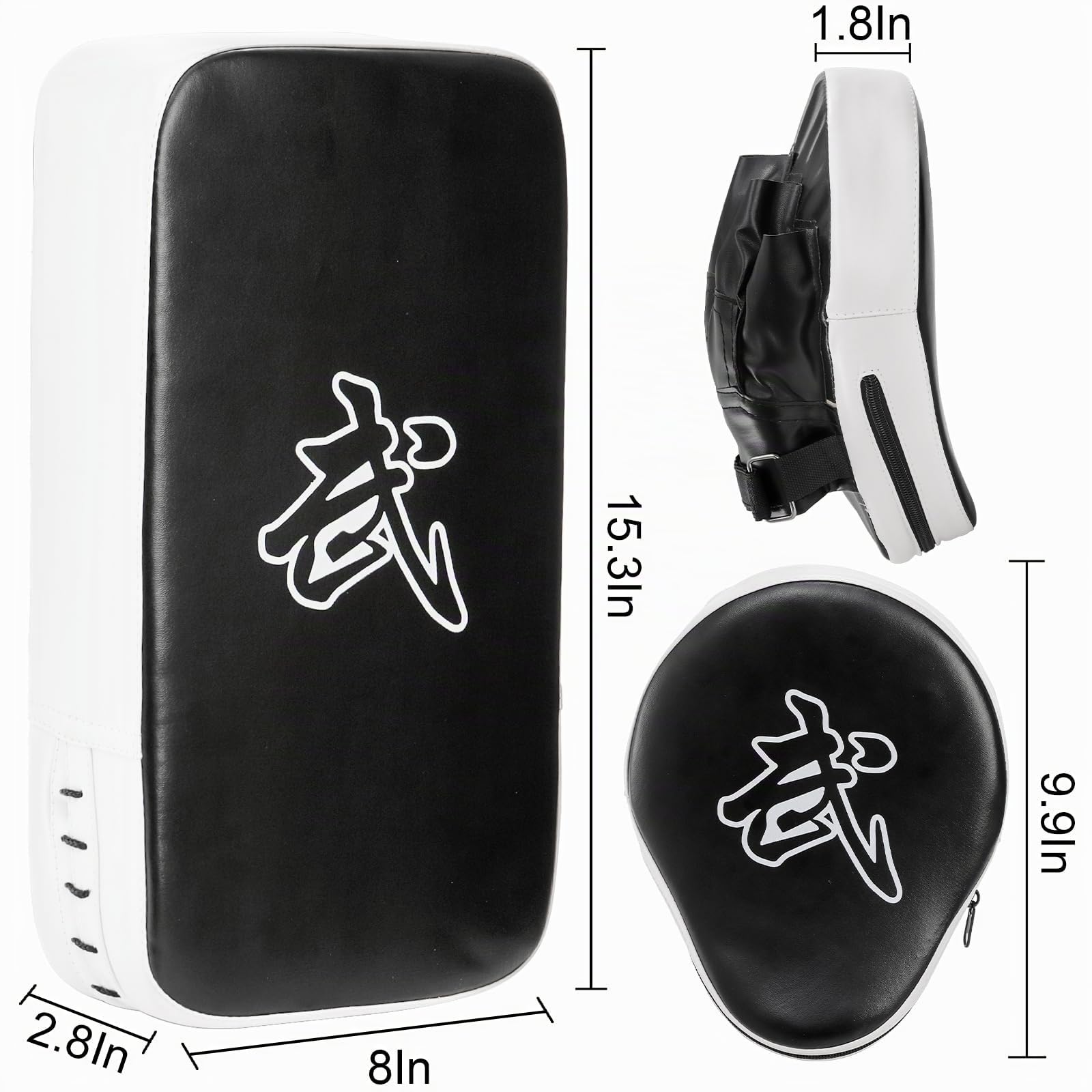 WUWEOT 2-in-1 Boxhandschuhe Kickpack Set, Boxhandschuhe Fokus-Pads und Taekwondo-Kick-Schild, verstellbares weiches Schild, langlebige Trainingspads Set für Boxen, Kickboxen, Karate, Muay Thai, MMA