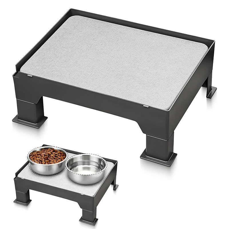 Comedouro elevado para cães com tapete de diatomita e altura ajustável SAMORINO GP2