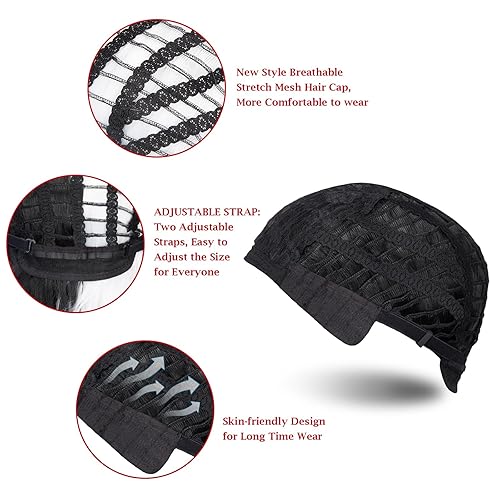 Miniatura 5 de AGPTEK Pelucas sintéticas onduladas para cosplay de 15.7 pulgadas, peluca de Cruella Deville, fibra resistente al calor, textura suave y lisa,