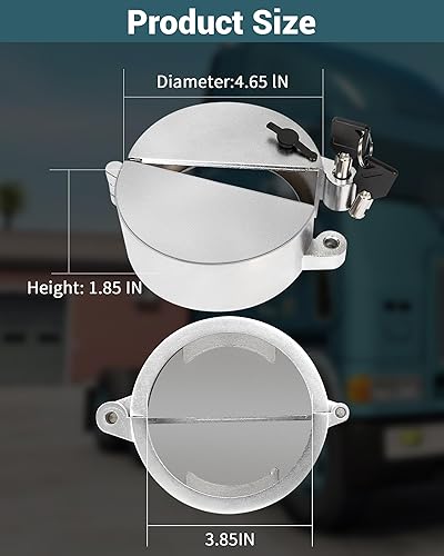 Miniatura 6 de 2 fundas mejoradas para tapa de combustible con bloqueo de semirremolque, compatibles con camiones Freightliner, Sterling y Western Star Clase 8
