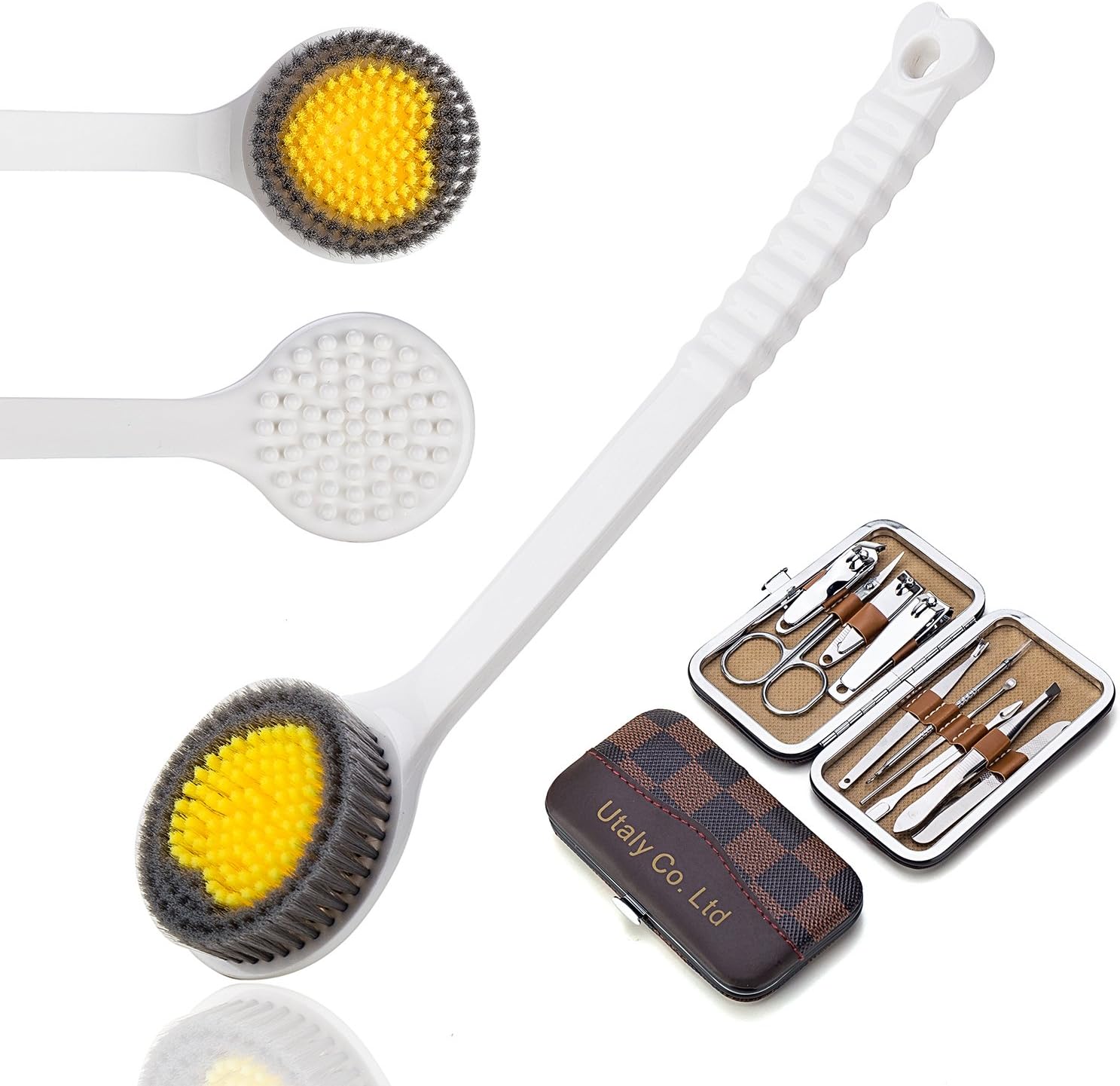 Bath Brush Shower Back Exfoliator with Manicure-Set