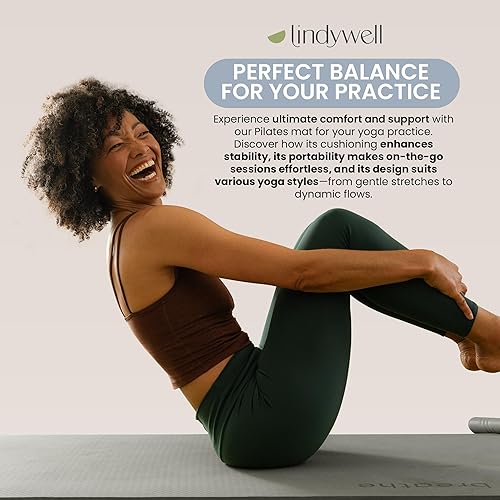 Miniatura 2 de Lindywell Pilates Yoga Workout Mat Non Slip 6mm, 8mm, 10mm Thick - 6ft x 26in
